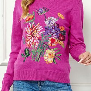 Magenta Magic Flower Pullover Sweater *S-L*